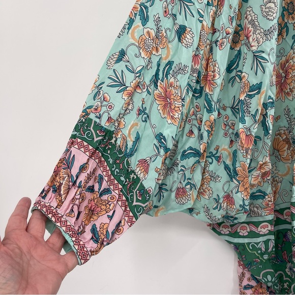 Umgee Boho Open Front Floral Kimono - Picture 4 of 9